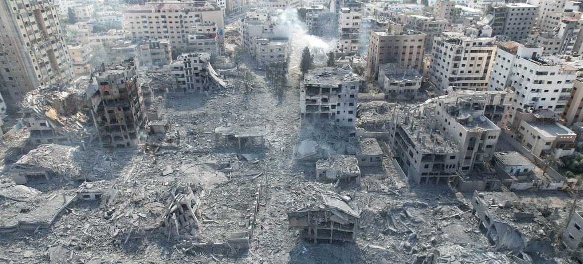加薩城大部分地區已淪為廢墟。(©UNRWA/Ashraf Amra)
